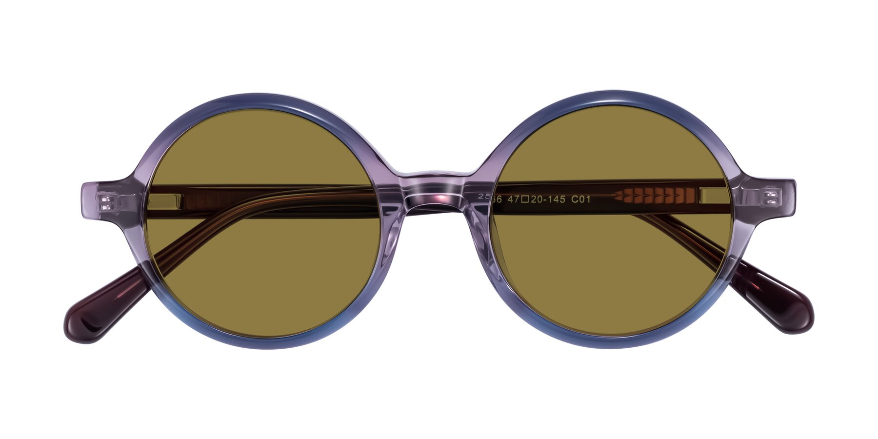 Folded Front of Serene in Faded Purple with Brown Polarized Lenses