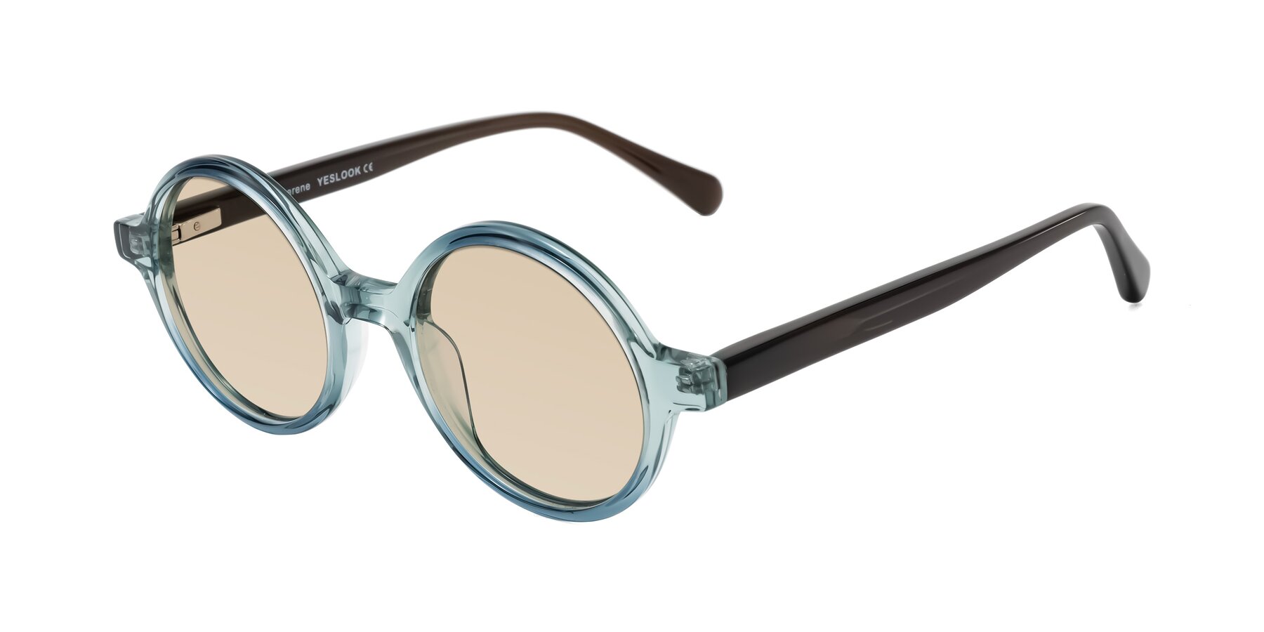 Angle of Serene in Faded Green with Light Brown Tinted Lenses