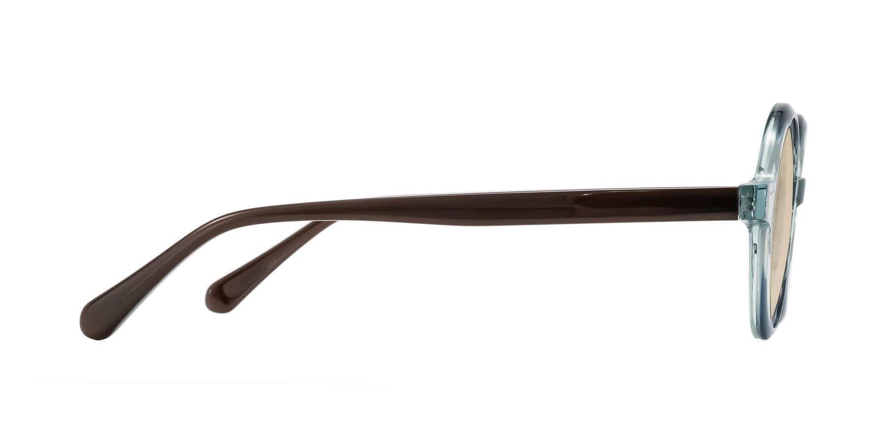 Side of Serene in Faded Green with Light Brown Tinted Lenses