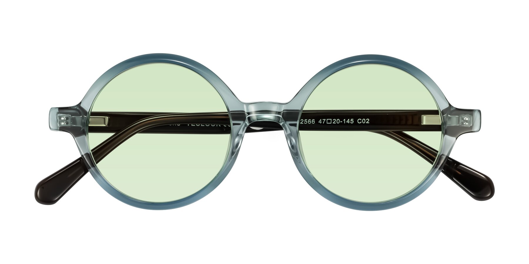 Folded Front of Serene in Faded Green with Light Green Tinted Lenses