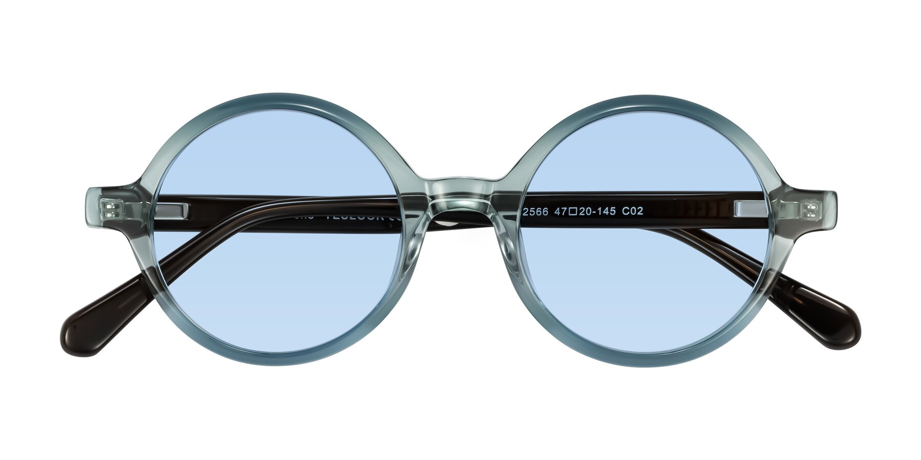 Folded Front of Serene in Faded Green with Light Blue Tinted Lenses