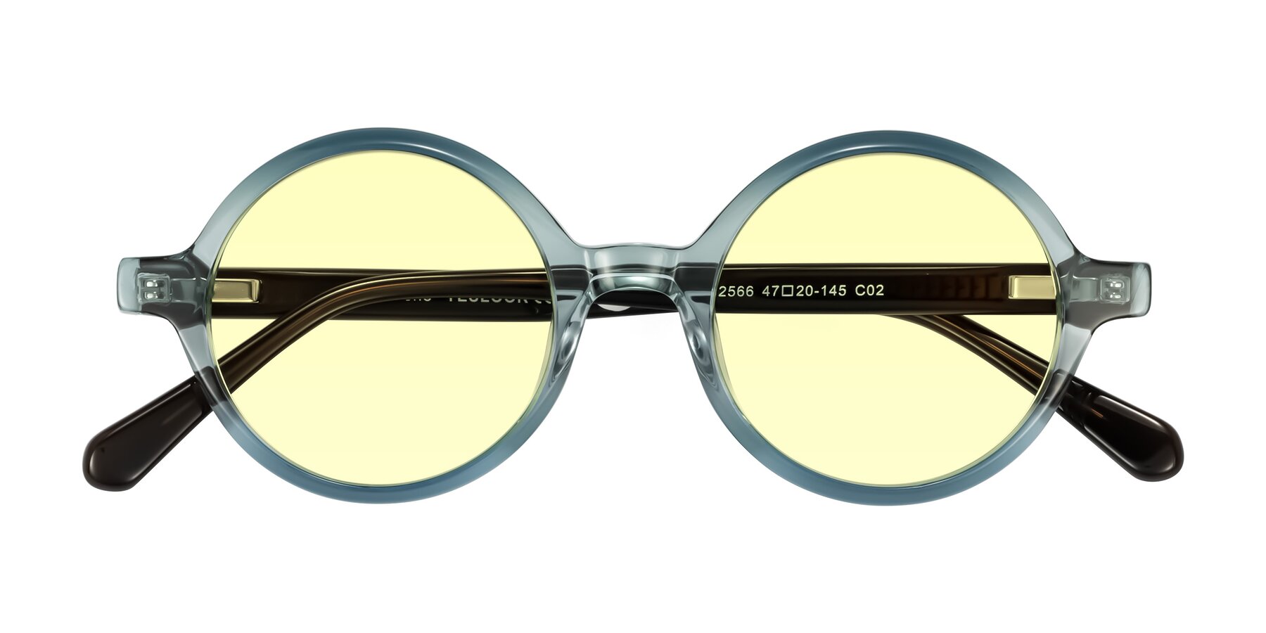 Folded Front of Serene in Faded Green with Light Yellow Tinted Lenses