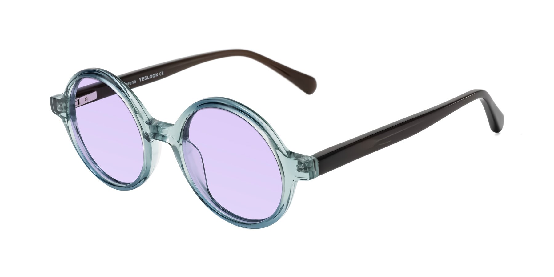 Angle of Serene in Faded Green with Light Purple Tinted Lenses