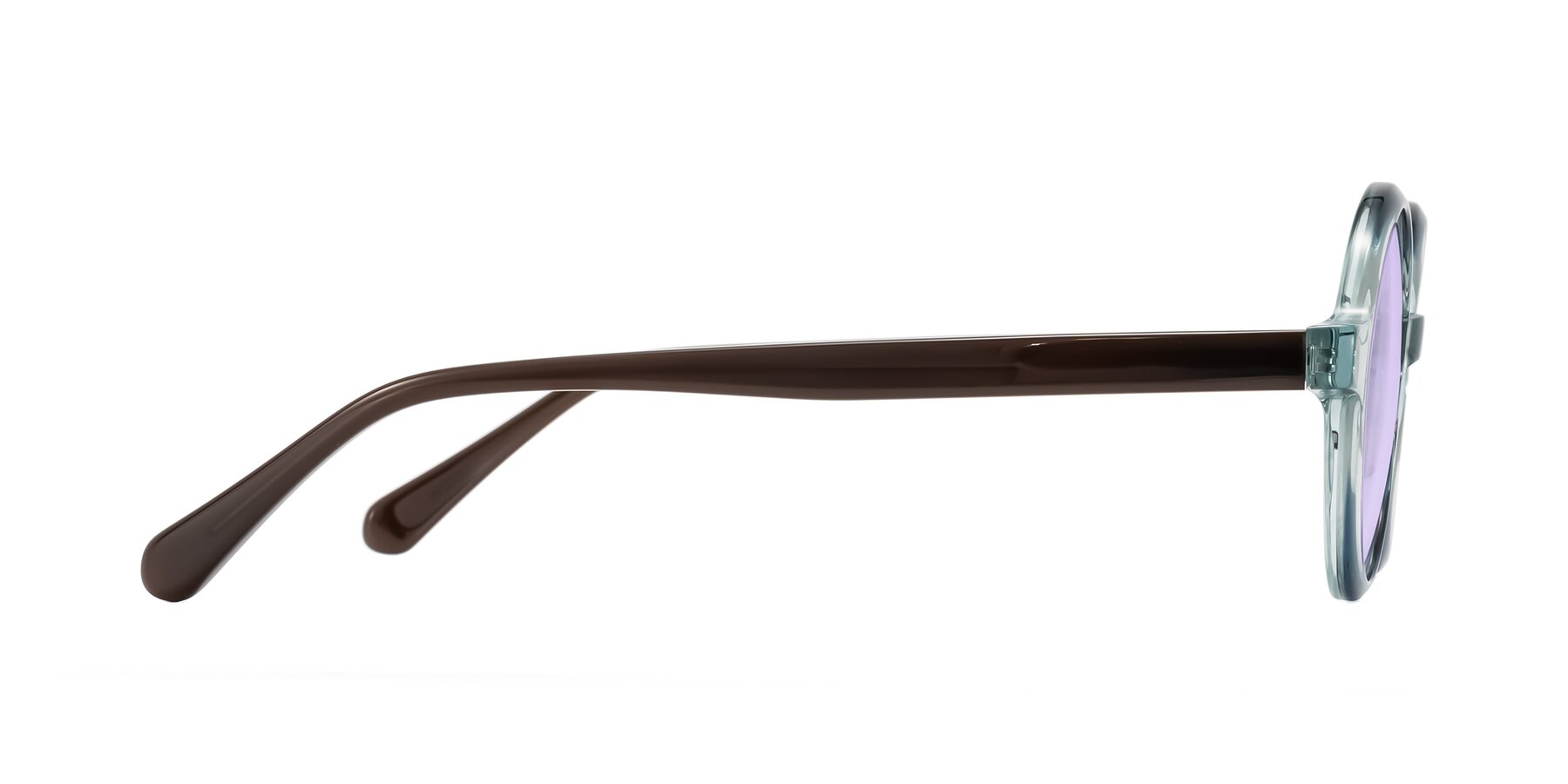 Side of Serene in Faded Green with Light Purple Tinted Lenses