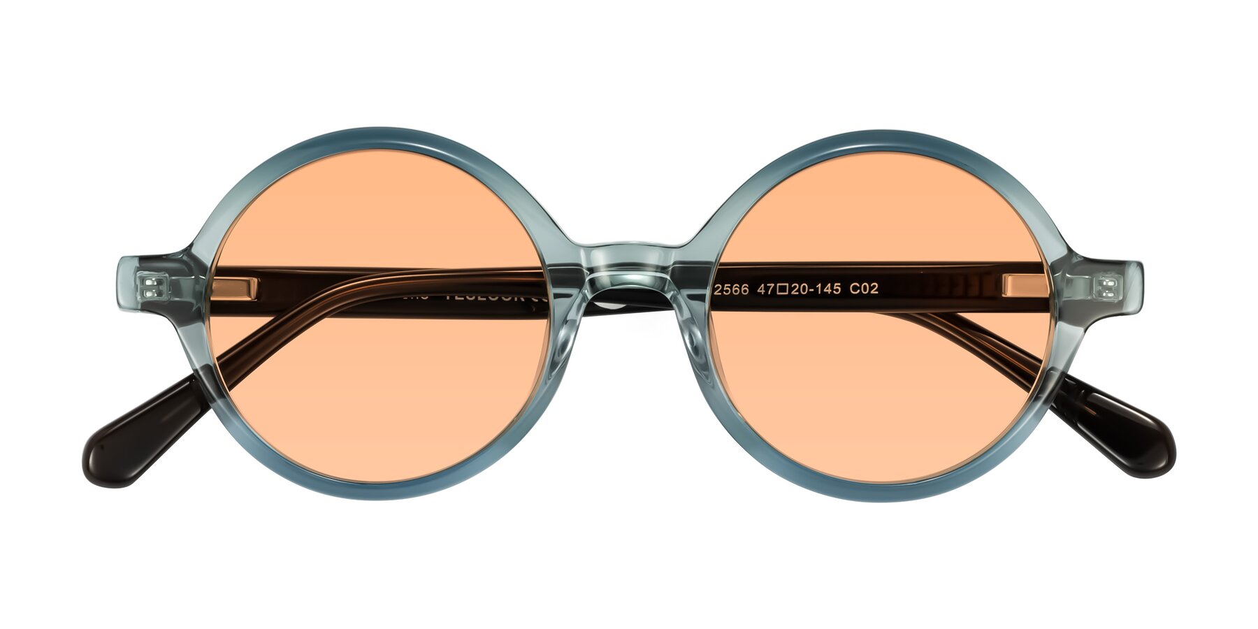 Folded Front of Serene in Faded Green with Light Orange Tinted Lenses