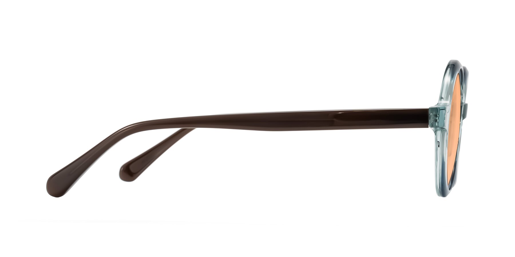 Side of Serene in Faded Green with Light Orange Tinted Lenses