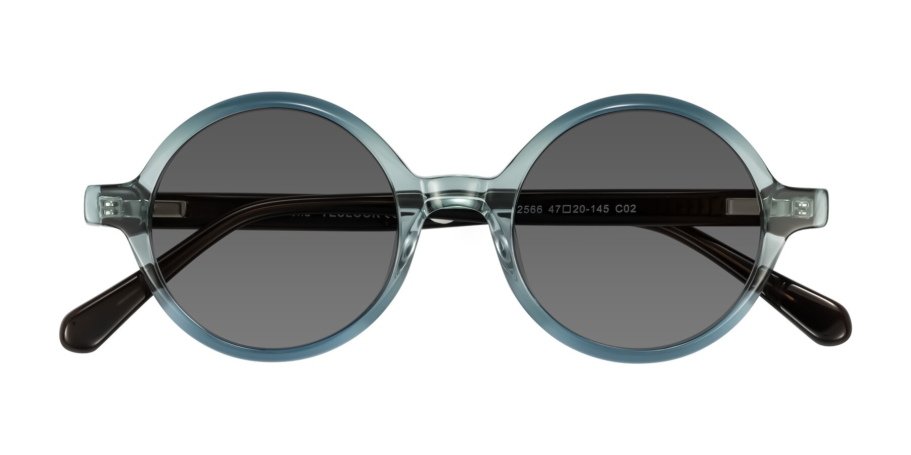 Folded Front of Serene in Faded Green with Medium Gray Tinted Lenses