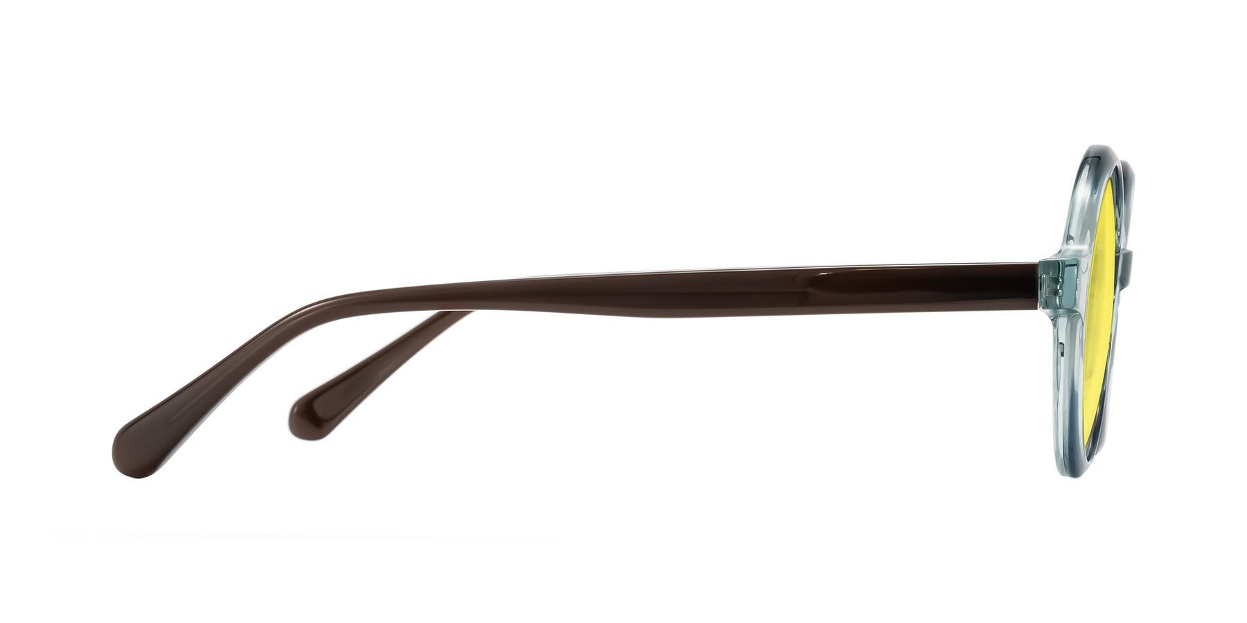 Side of Serene in Faded Green with Medium Yellow Tinted Lenses
