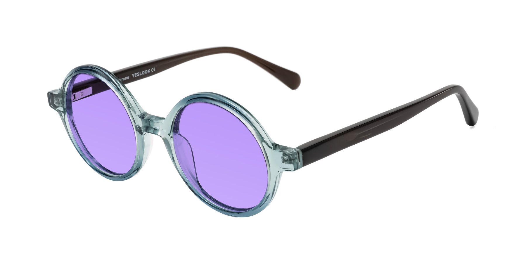Angle of Serene in Faded Green with Medium Purple Tinted Lenses