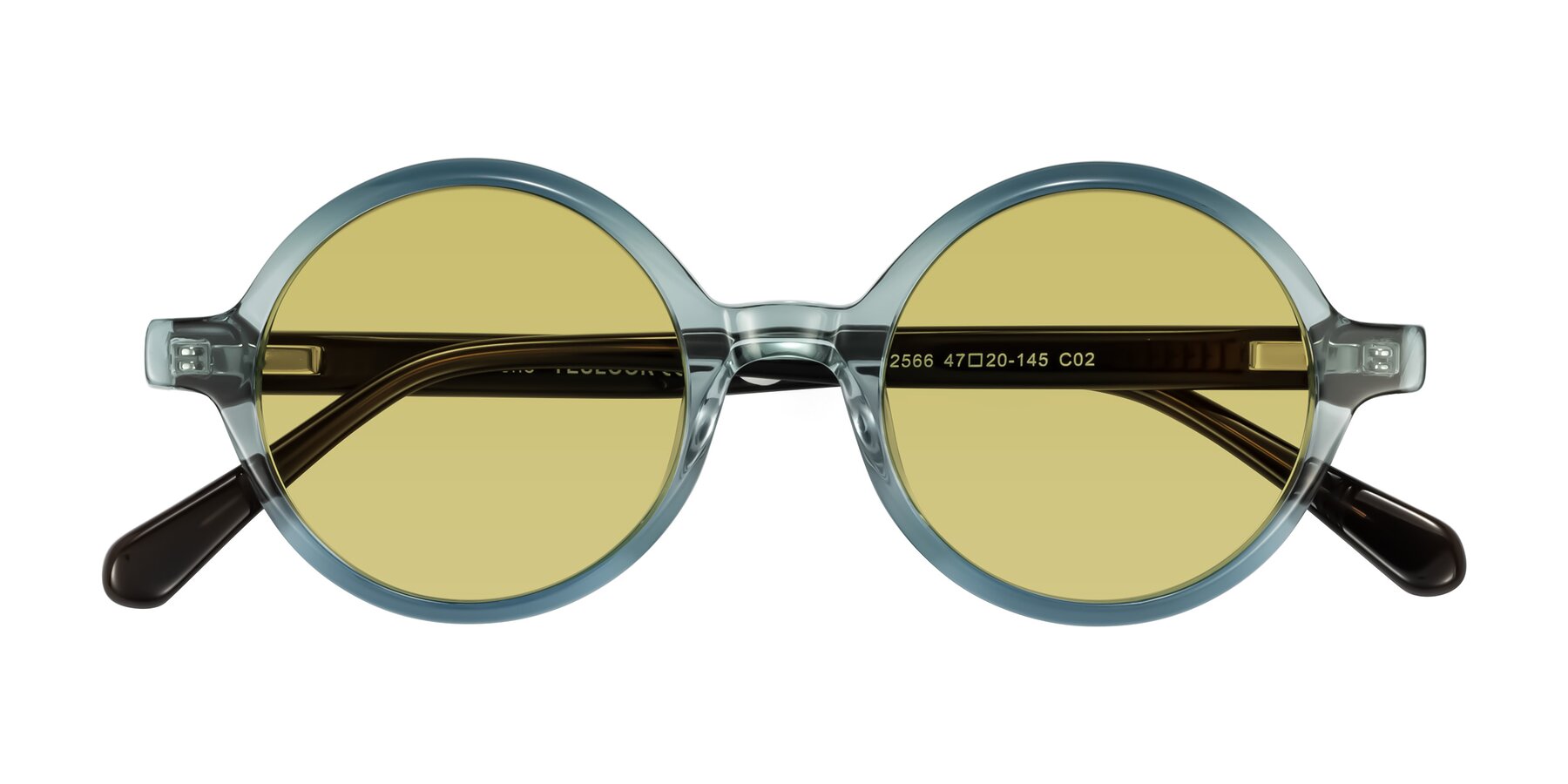 Folded Front of Serene in Faded Green with Medium Champagne Tinted Lenses