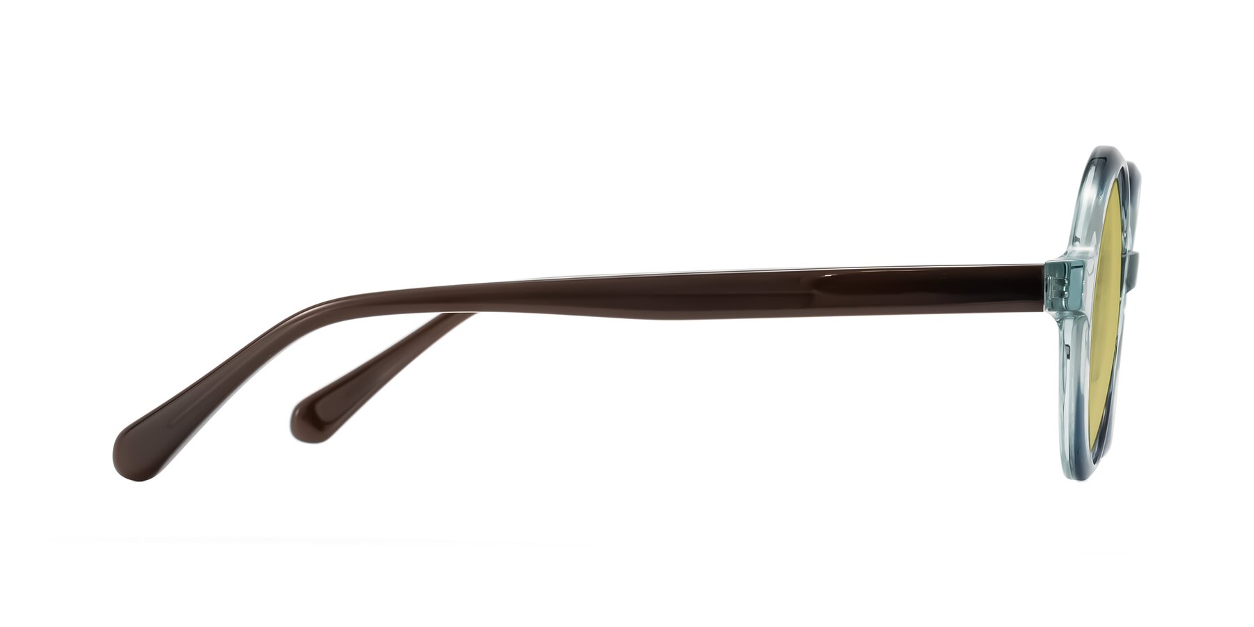 Side of Serene in Faded Green with Medium Champagne Tinted Lenses