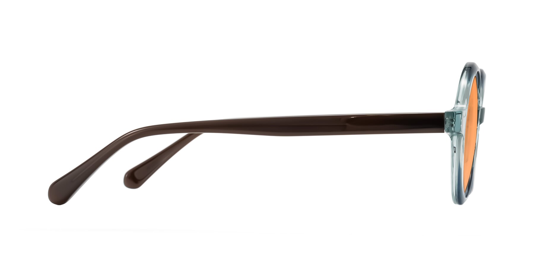 Side of Serene in Faded Green with Medium Orange Tinted Lenses
