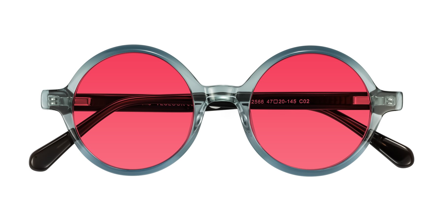 Folded Front of Serene in Faded Green with Red Tinted Lenses