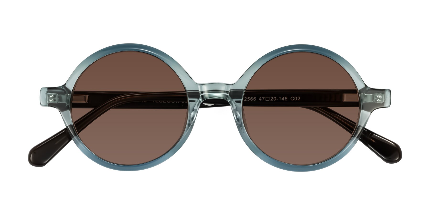Folded Front of Serene in Faded Green with Brown Tinted Lenses
