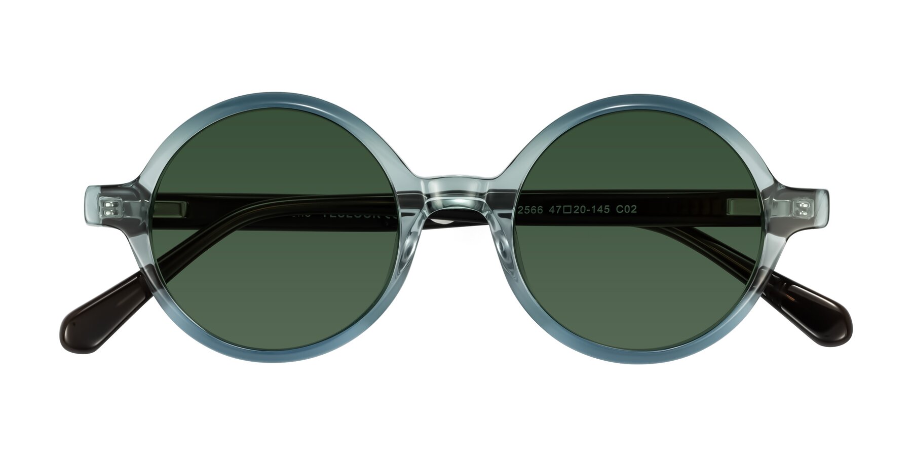 Folded Front of Serene in Faded Green with Green Tinted Lenses