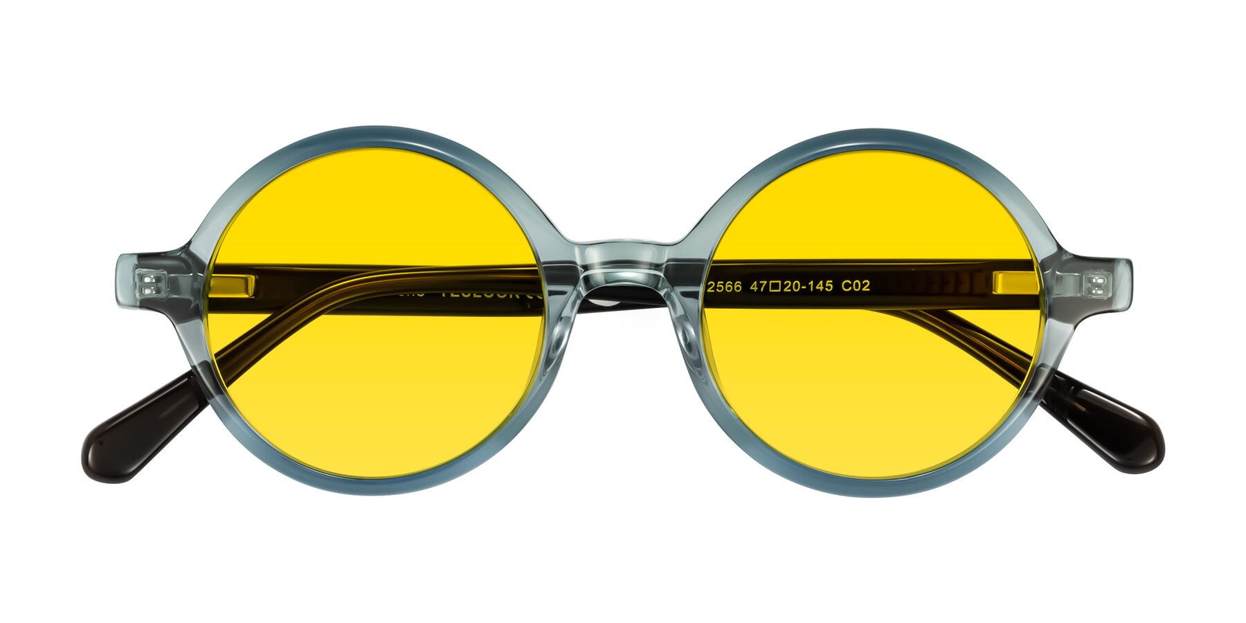 Folded Front of Serene in Faded Green with Yellow Tinted Lenses