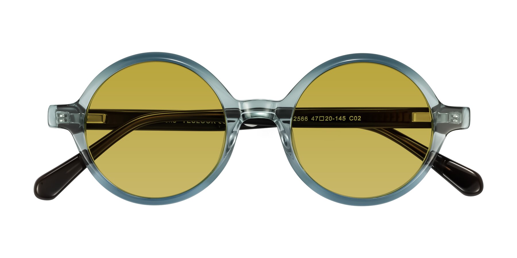 Folded Front of Serene in Faded Green with Champagne Tinted Lenses
