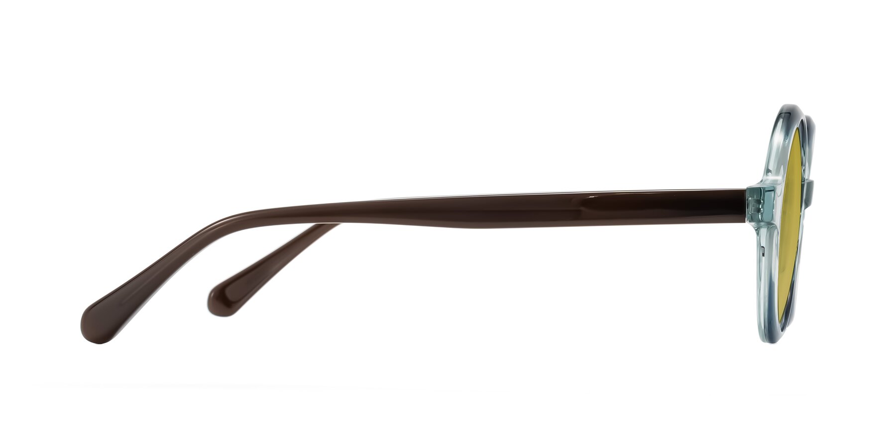 Side of Serene in Faded Green with Champagne Tinted Lenses