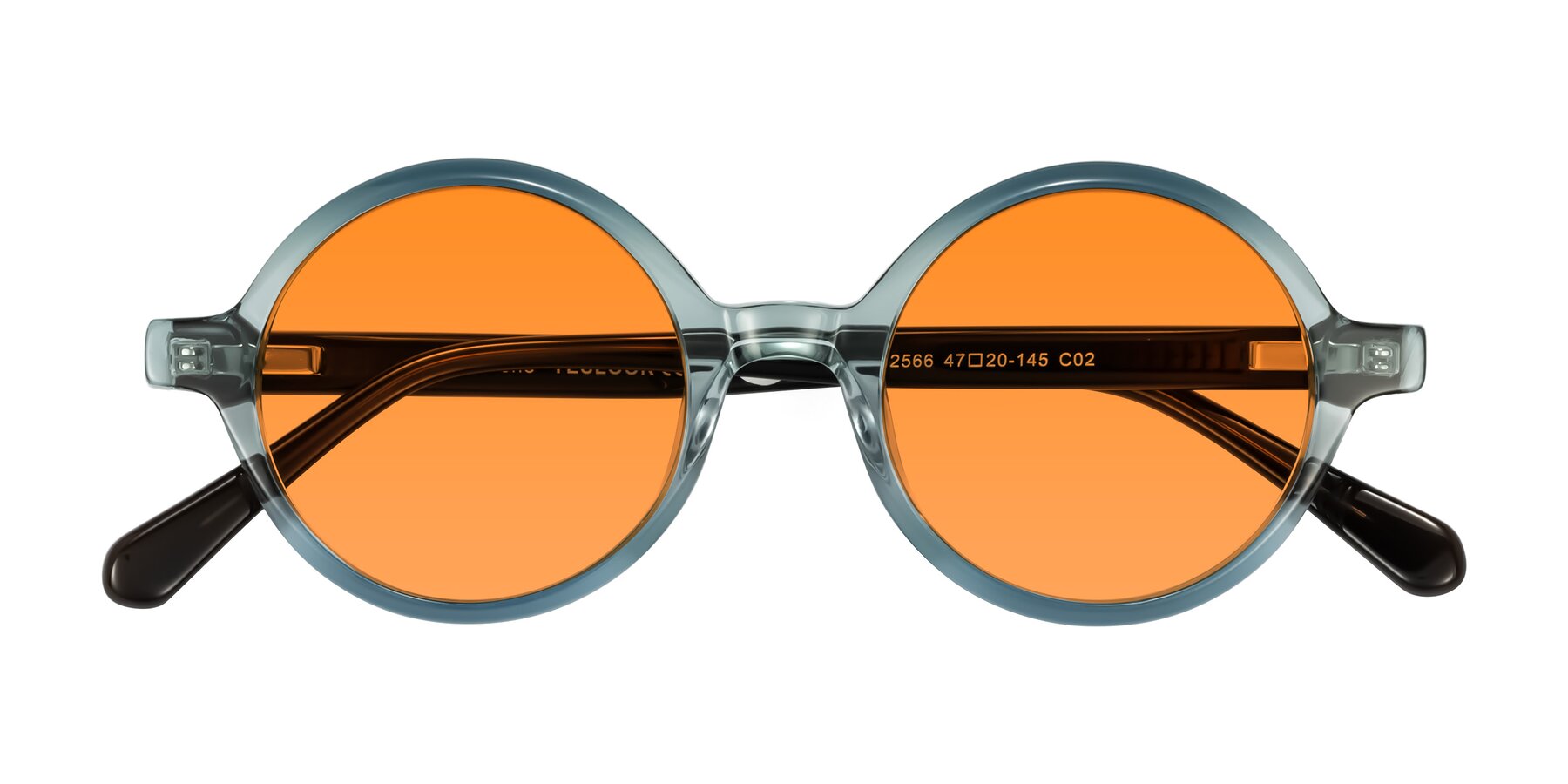 Folded Front of Serene in Faded Green with Orange Tinted Lenses