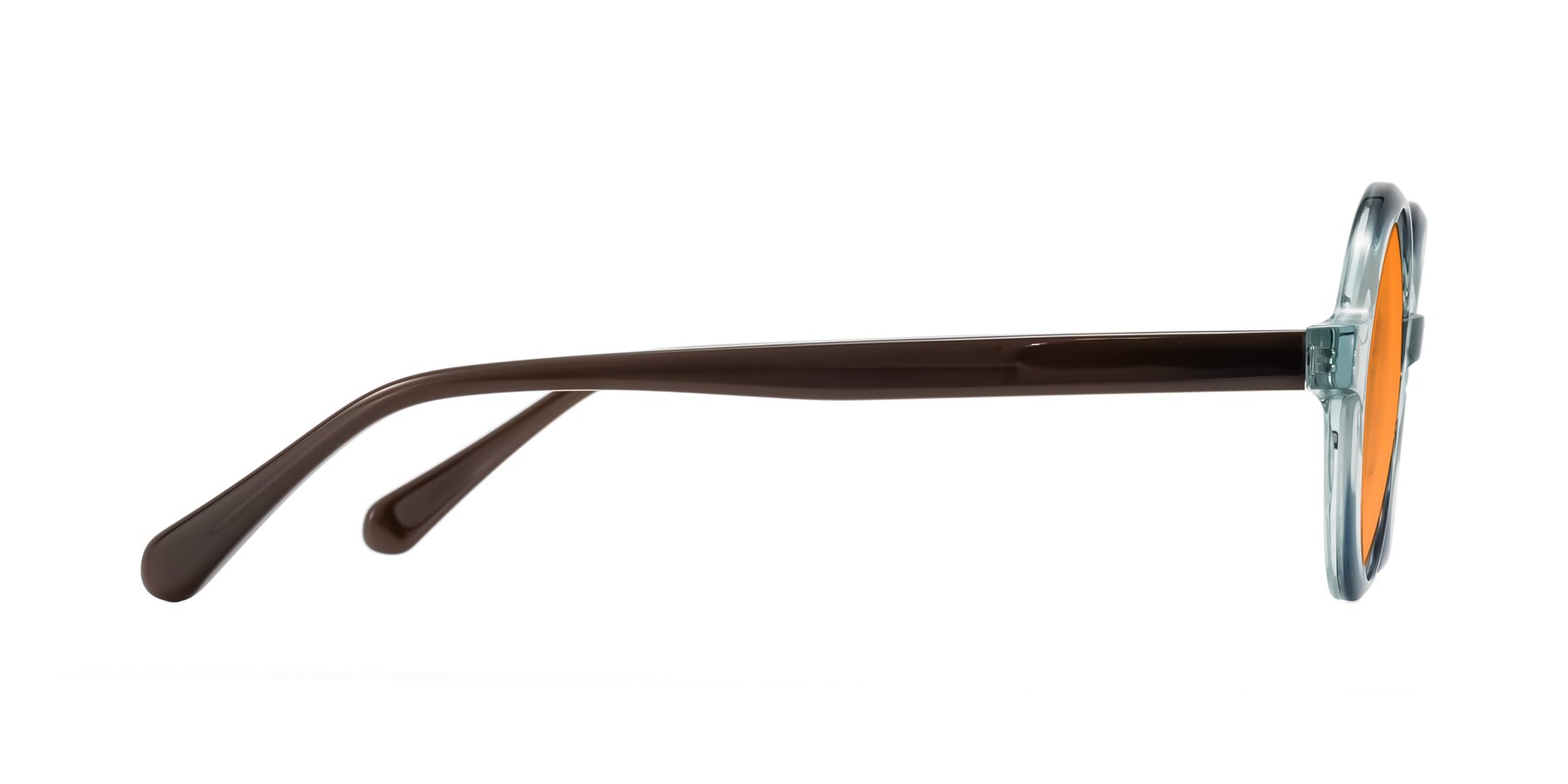 Side of Serene in Faded Green with Orange Tinted Lenses