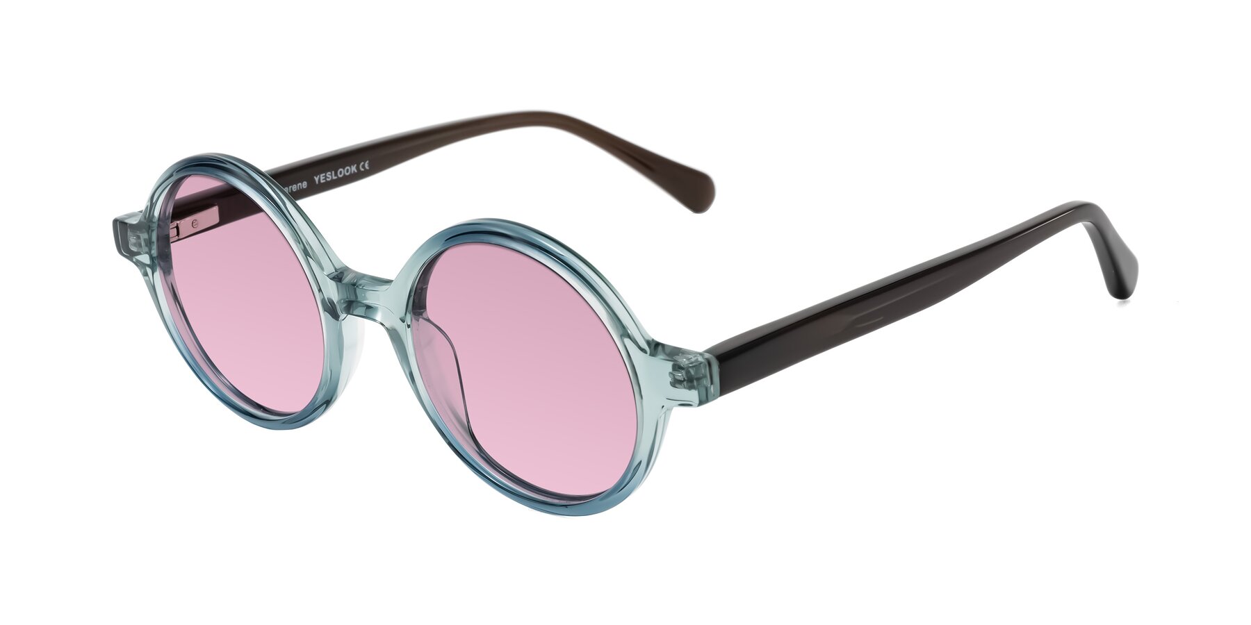 Angle of Serene in Faded Green with Light Wine Tinted Lenses