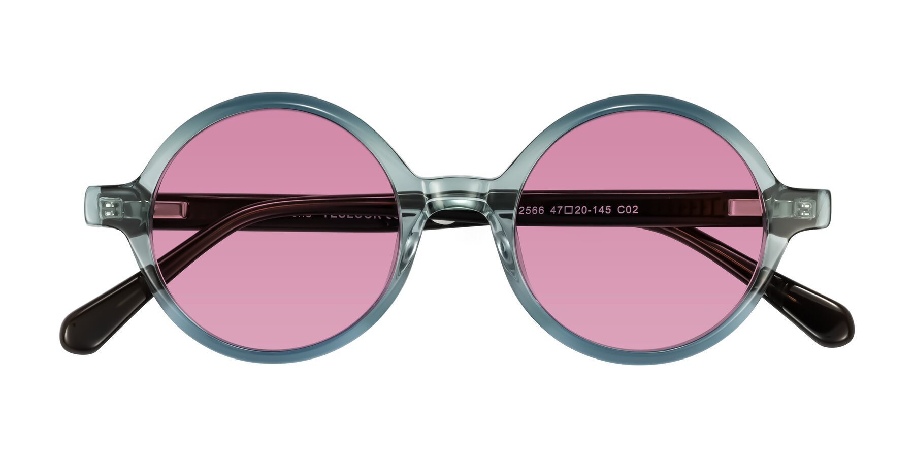 Folded Front of Serene in Faded Green with Medium Wine Tinted Lenses