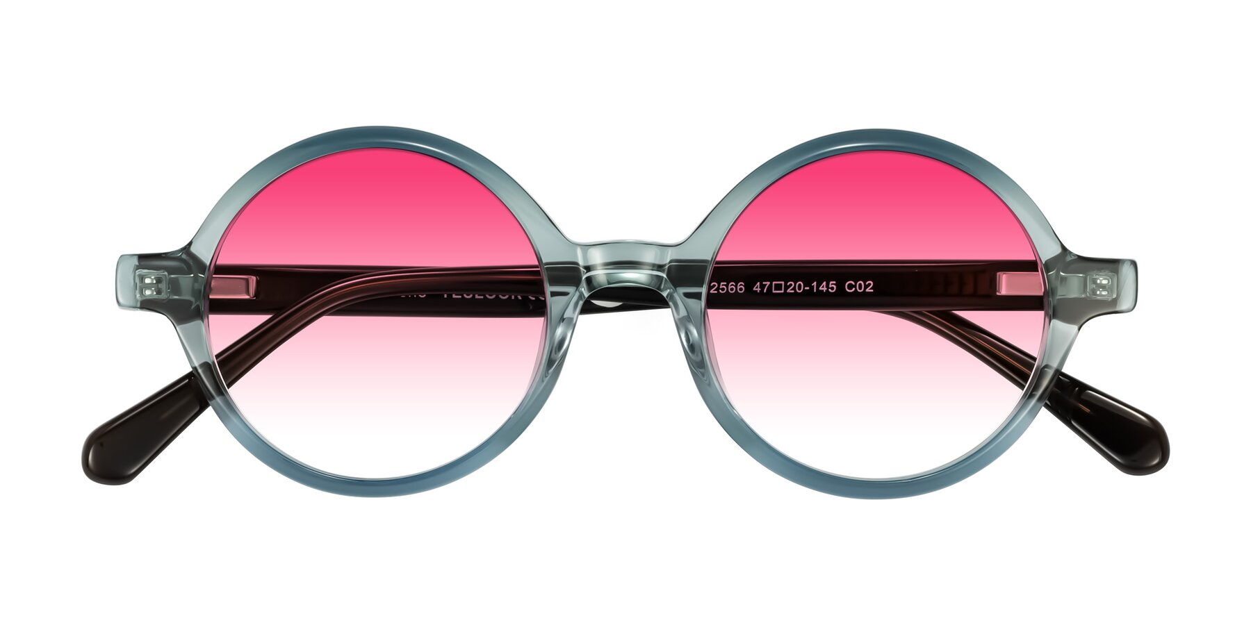 Folded Front of Serene in Faded Green with Pink Gradient Lenses