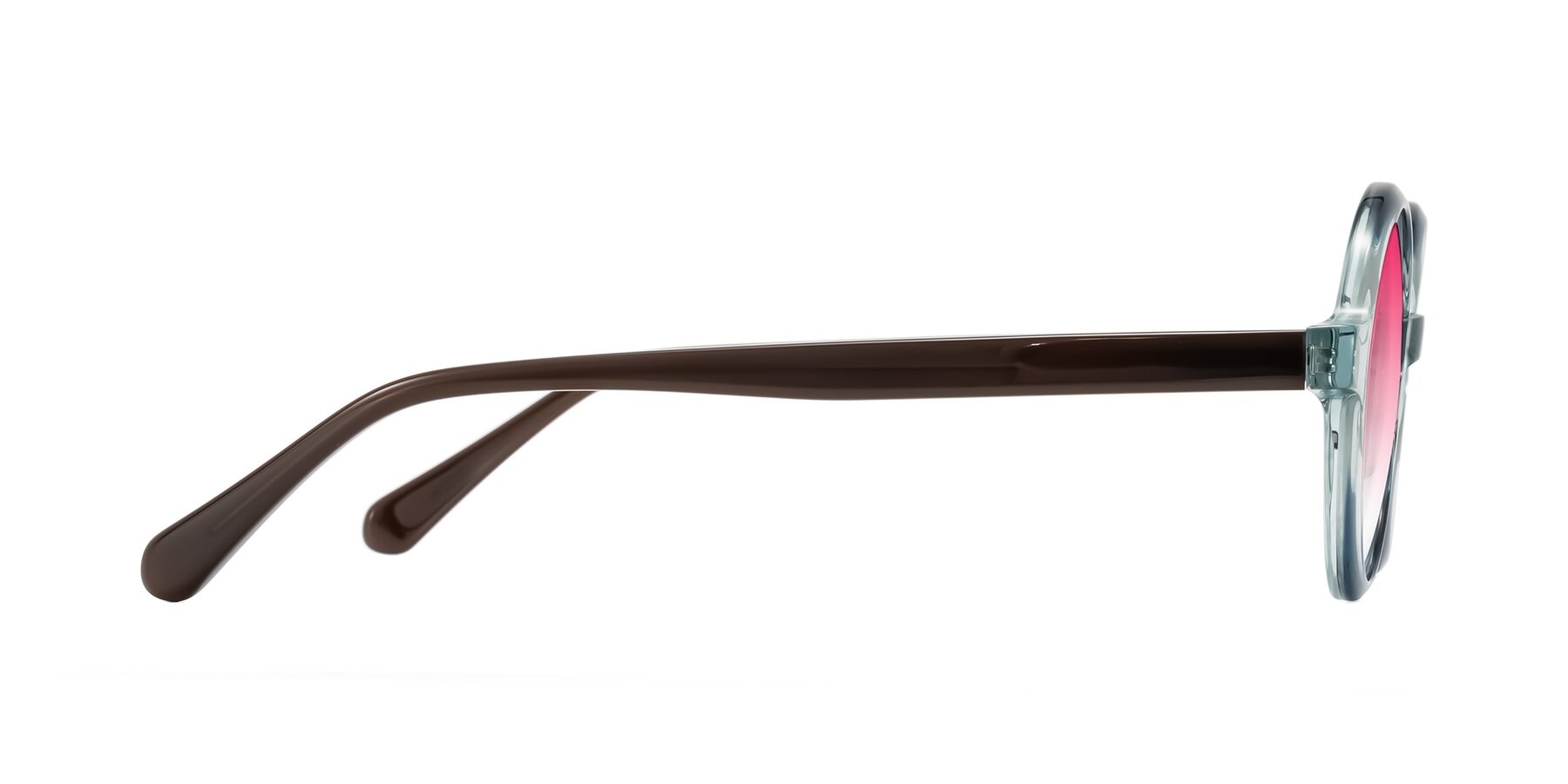 Side of Serene in Faded Green with Pink Gradient Lenses