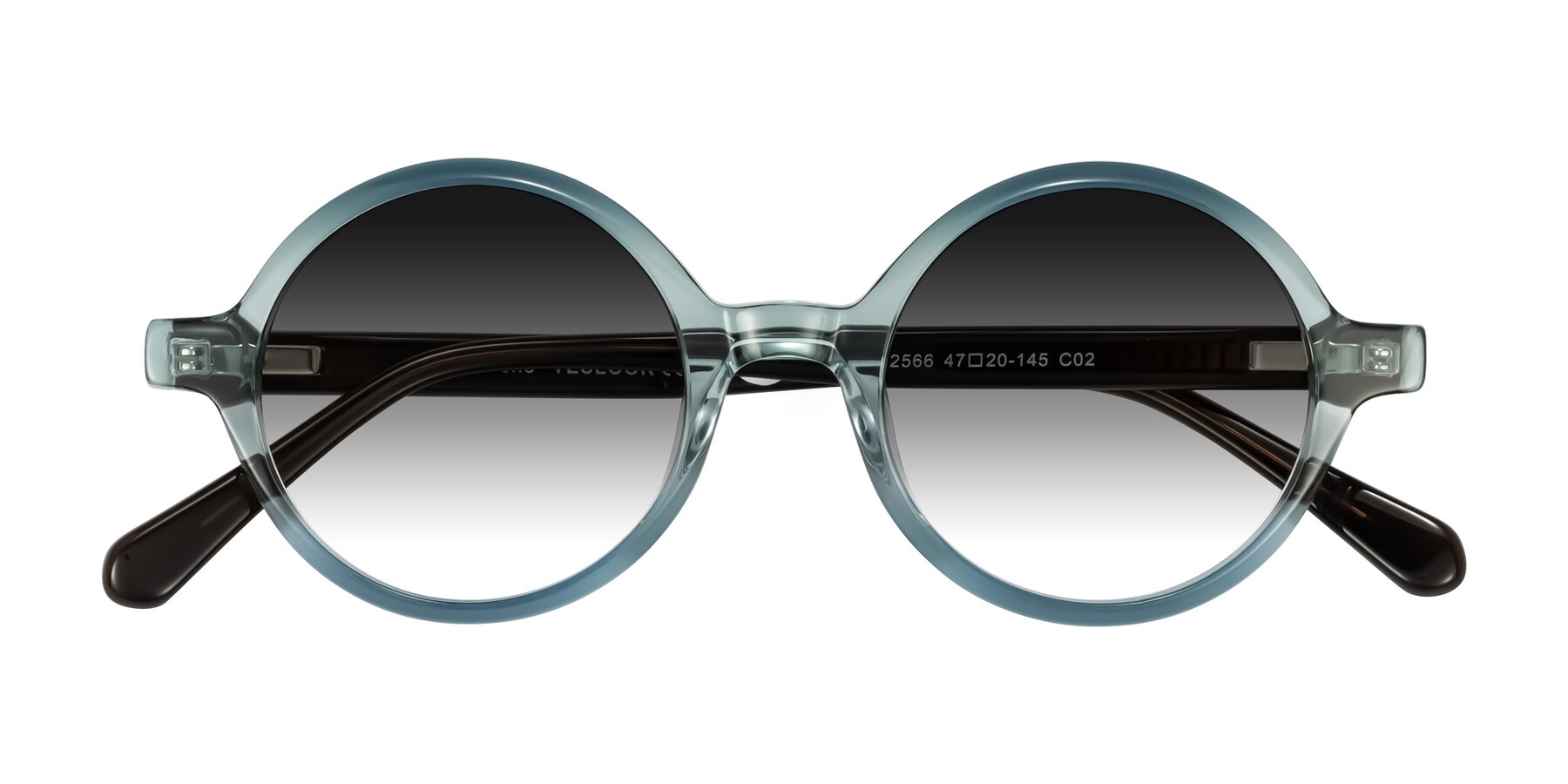 Folded Front of Serene in Faded Green with Gray Gradient Lenses