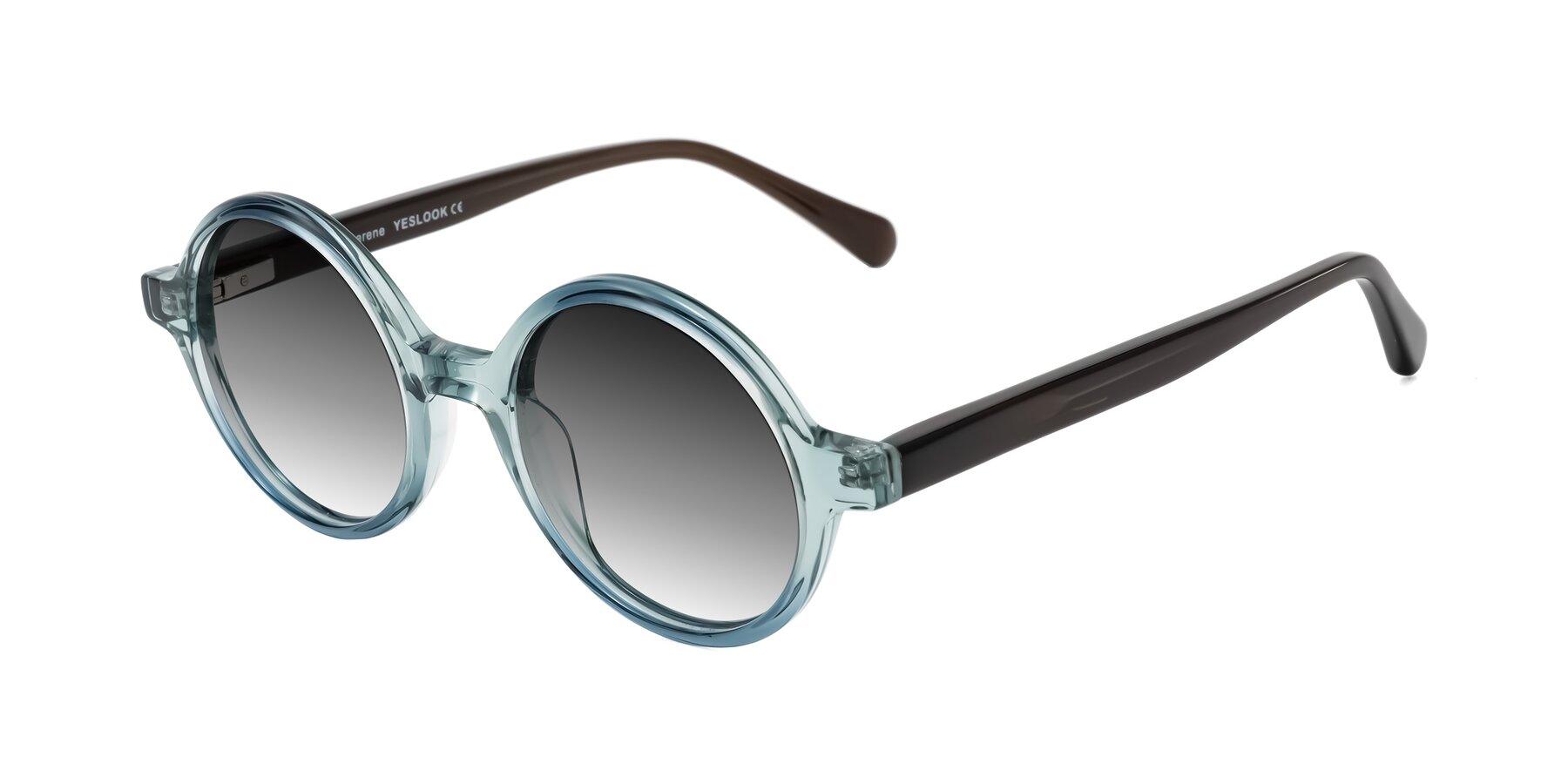 Angle of Serene in Faded Green with Gray Gradient Lenses