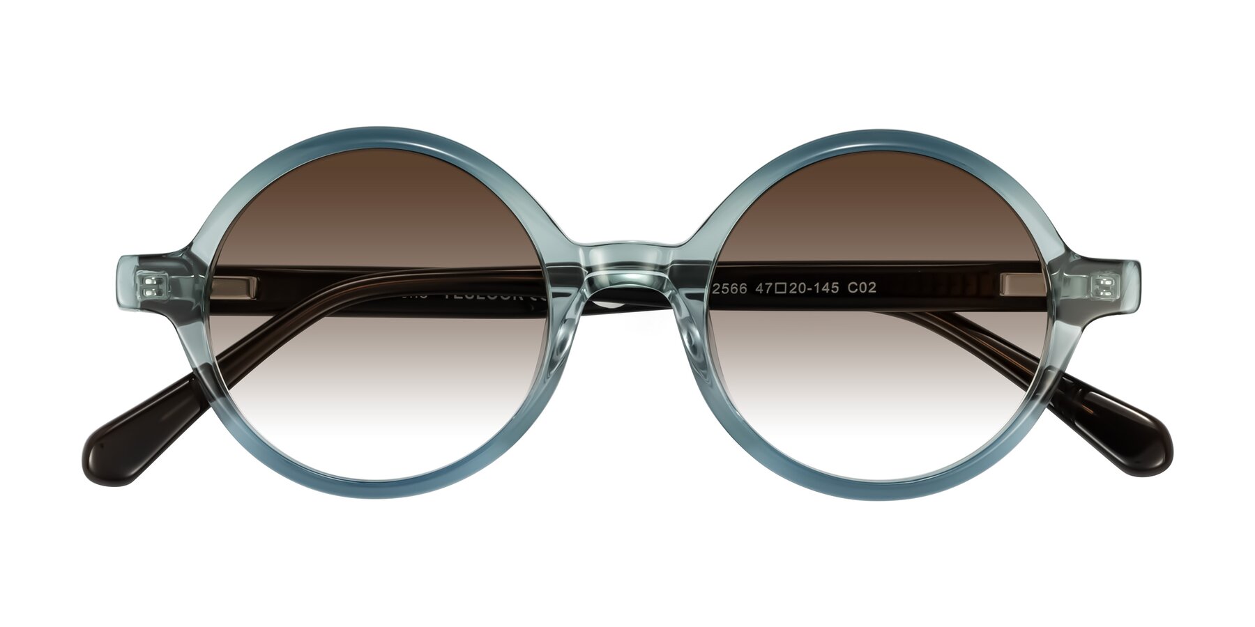 Folded Front of Serene in Faded Green with Brown Gradient Lenses