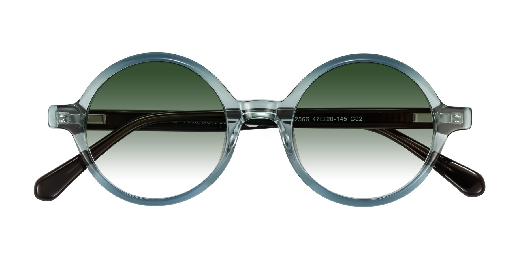 Folded Front of Serene in Faded Green with Green Gradient Lenses