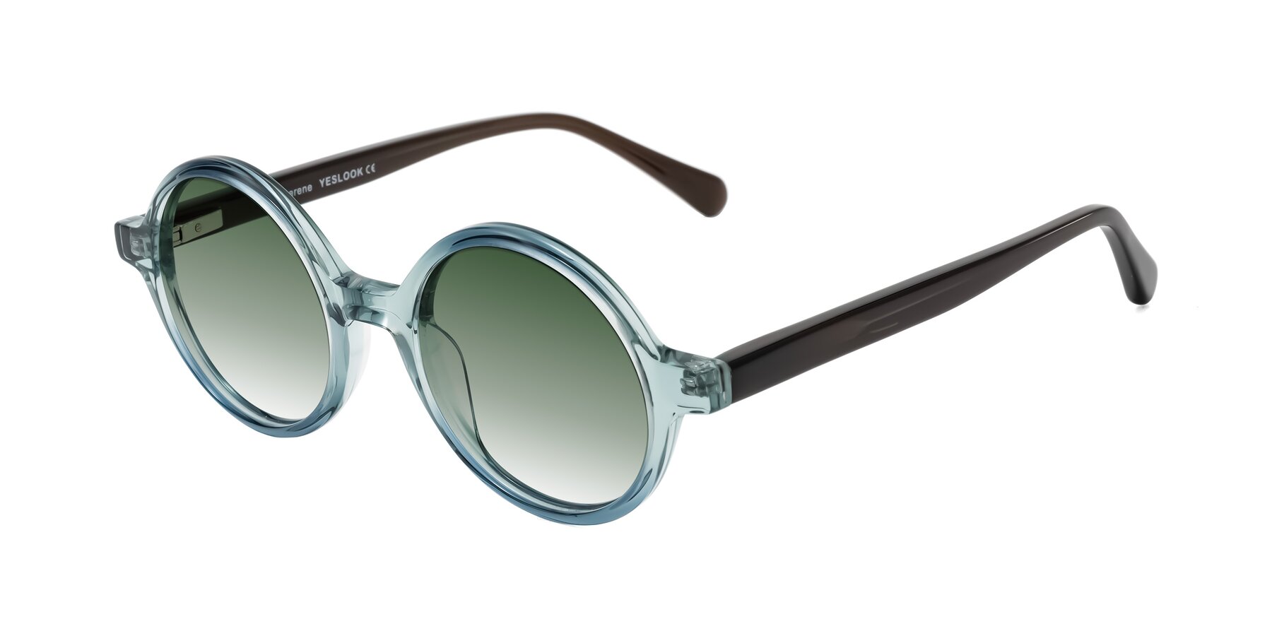 Angle of Serene in Faded Green with Green Gradient Lenses