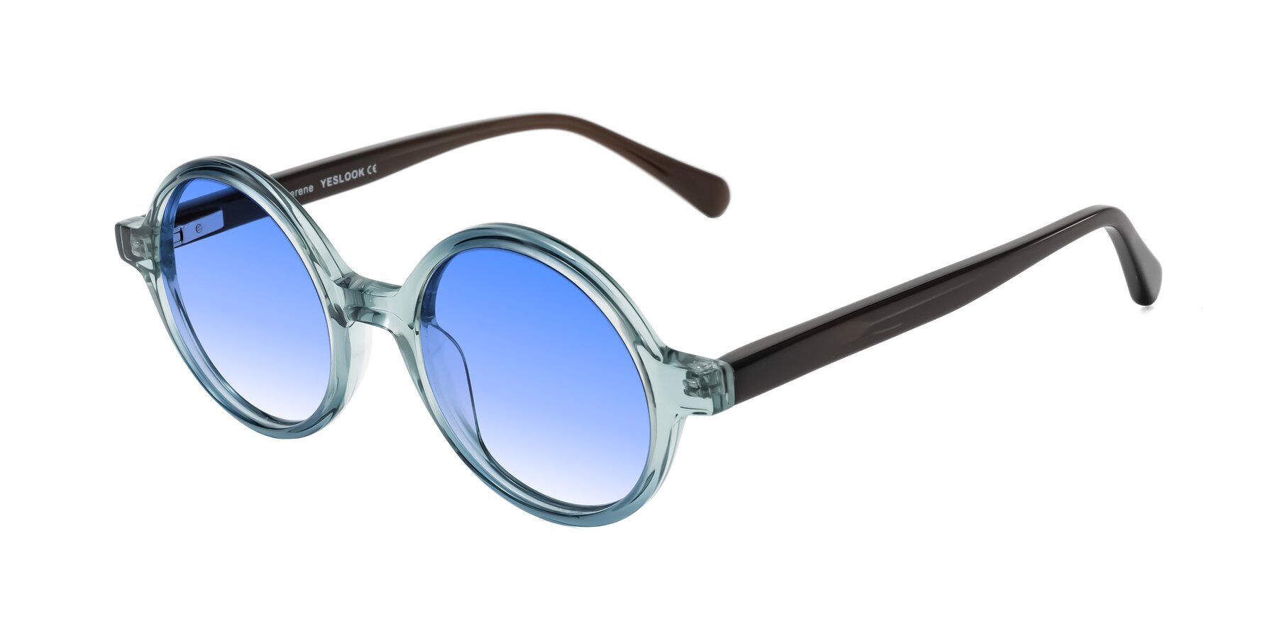 Angle of Serene in Faded Green with Blue Gradient Lenses