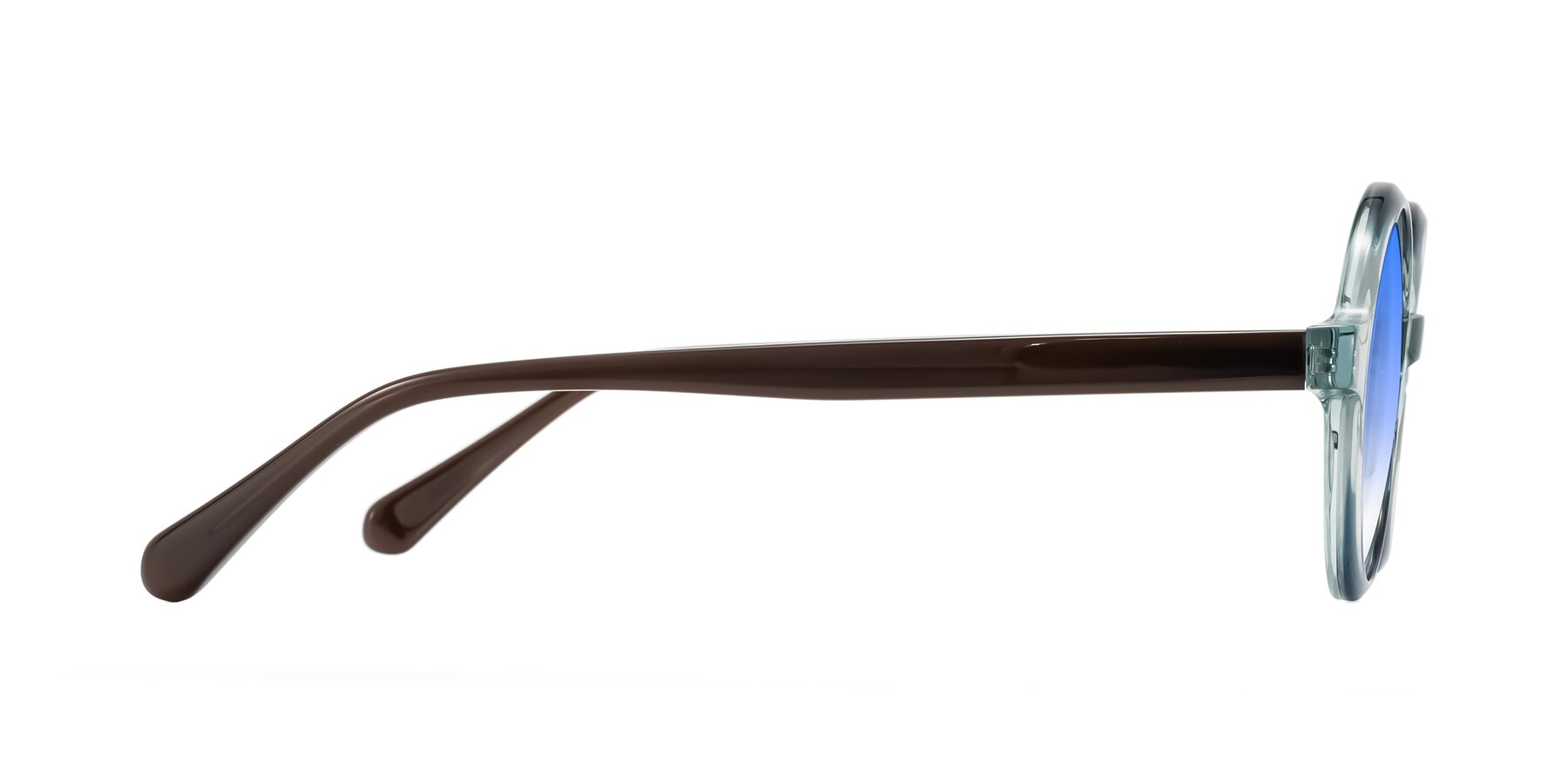 Side of Serene in Faded Green with Blue Gradient Lenses