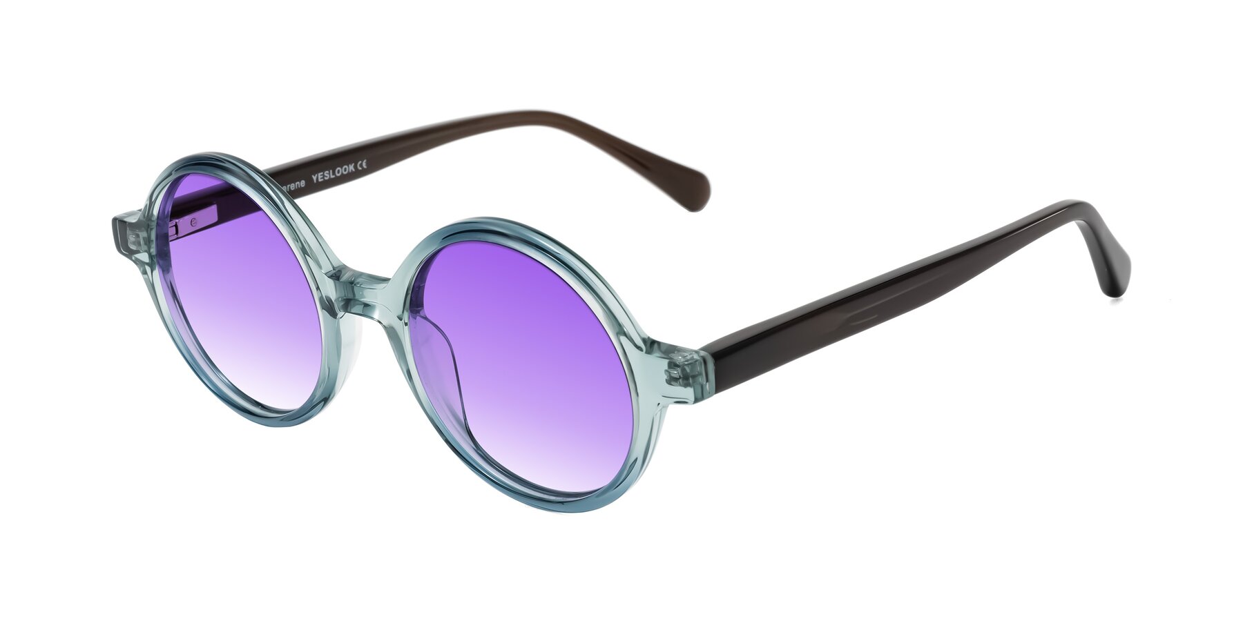 Angle of Serene in Faded Green with Purple Gradient Lenses
