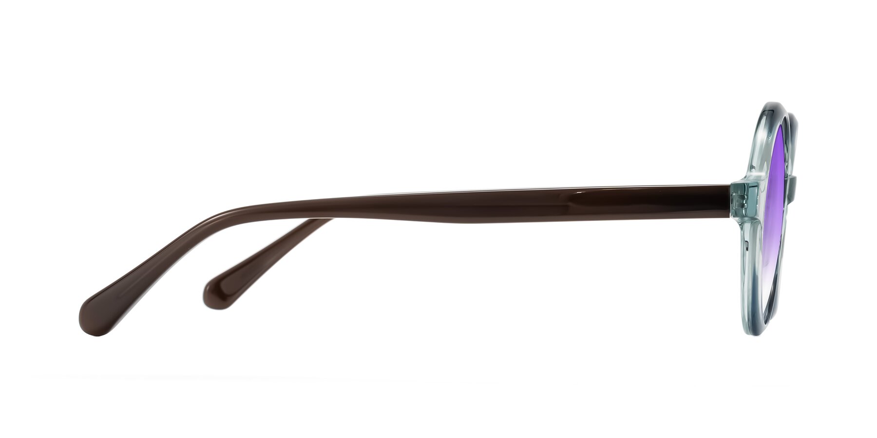 Side of Serene in Faded Green with Purple Gradient Lenses