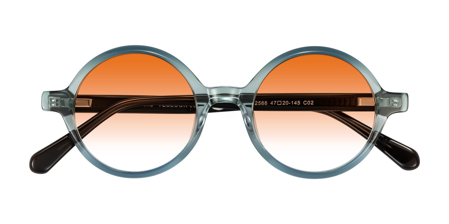 Folded Front of Serene in Faded Green with Orange Gradient Lenses