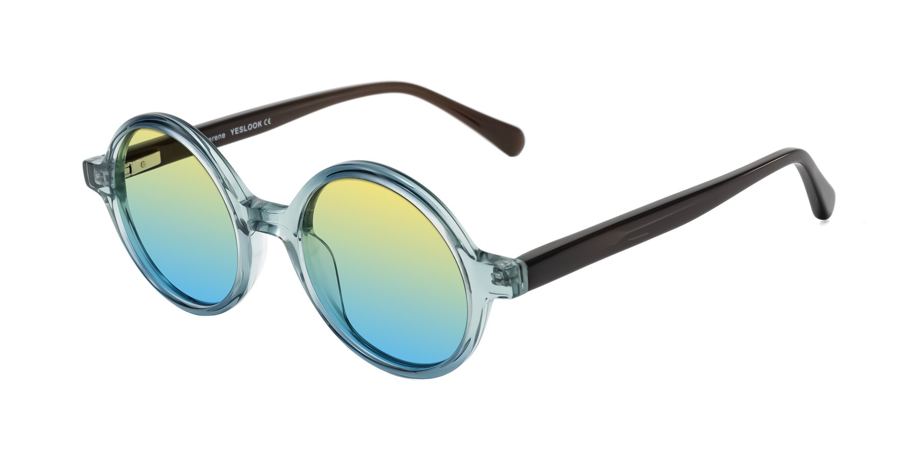 Angle of Serene in Faded Green with Yellow / Blue Gradient Lenses