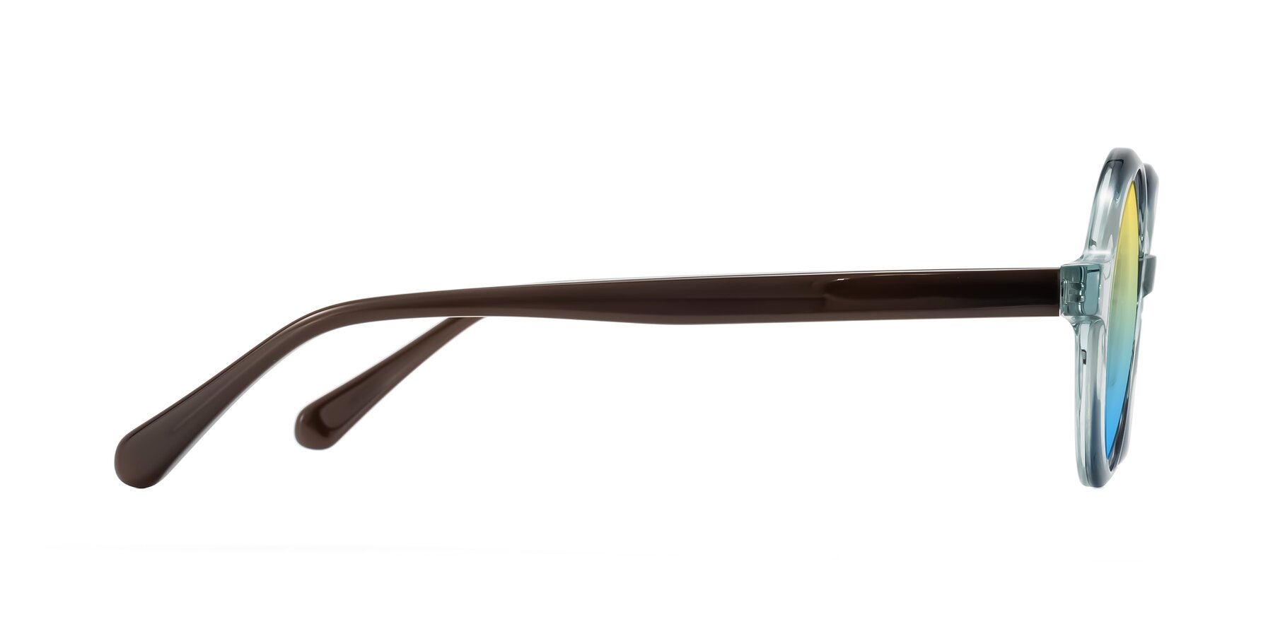 Side of Serene in Faded Green with Yellow / Blue Gradient Lenses