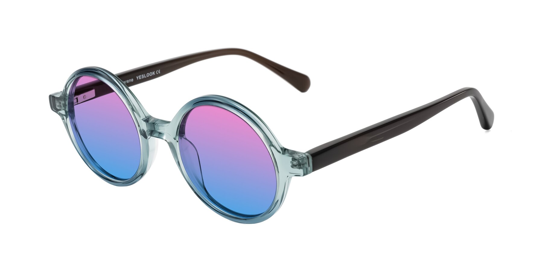 Angle of Serene in Faded Green with Pink / Blue Gradient Lenses