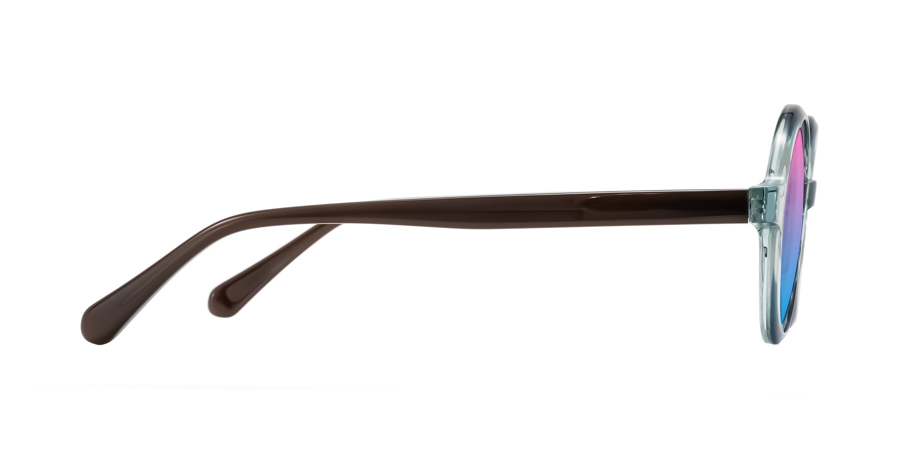 Side of Serene in Faded Green with Pink / Blue Gradient Lenses