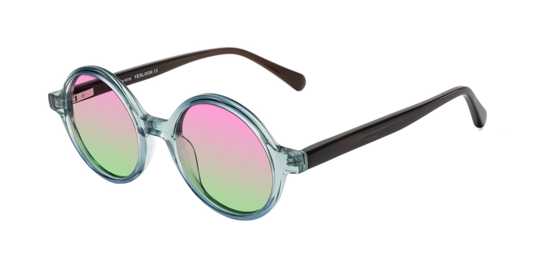 Angle of Serene in Faded Green with Pink / Green Gradient Lenses
