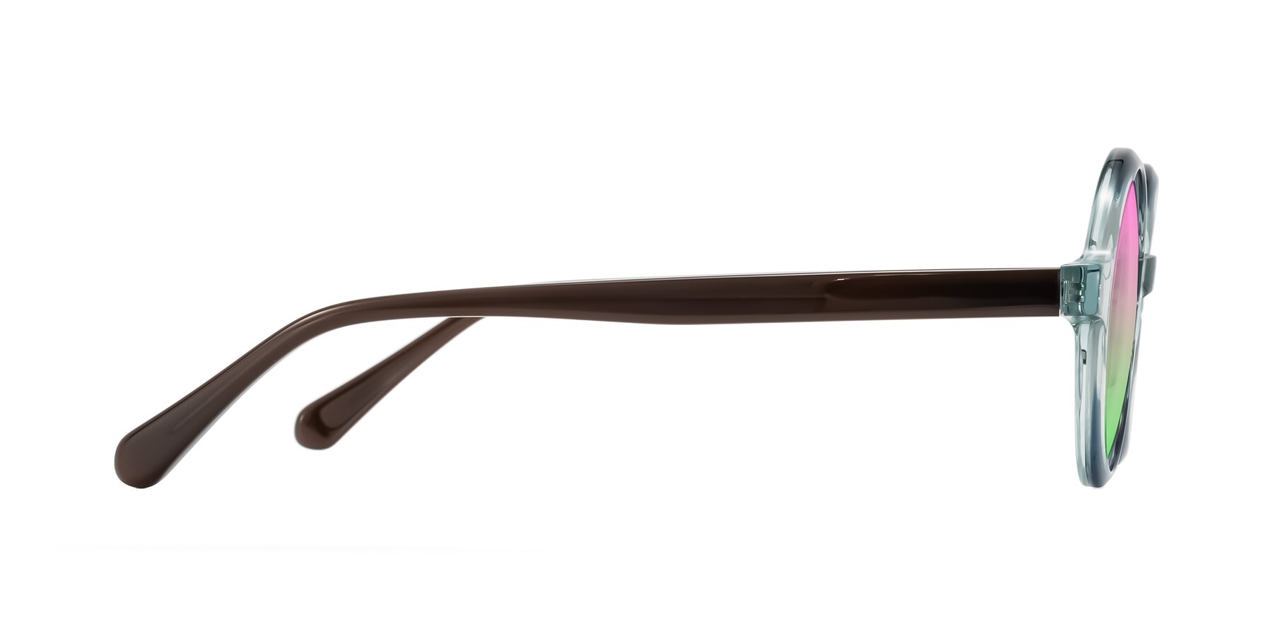 Side of Serene in Faded Green with Pink / Green Gradient Lenses