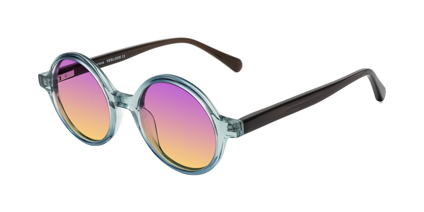 Angle of Serene in Faded Green with Purple / Yellow Gradient Lenses