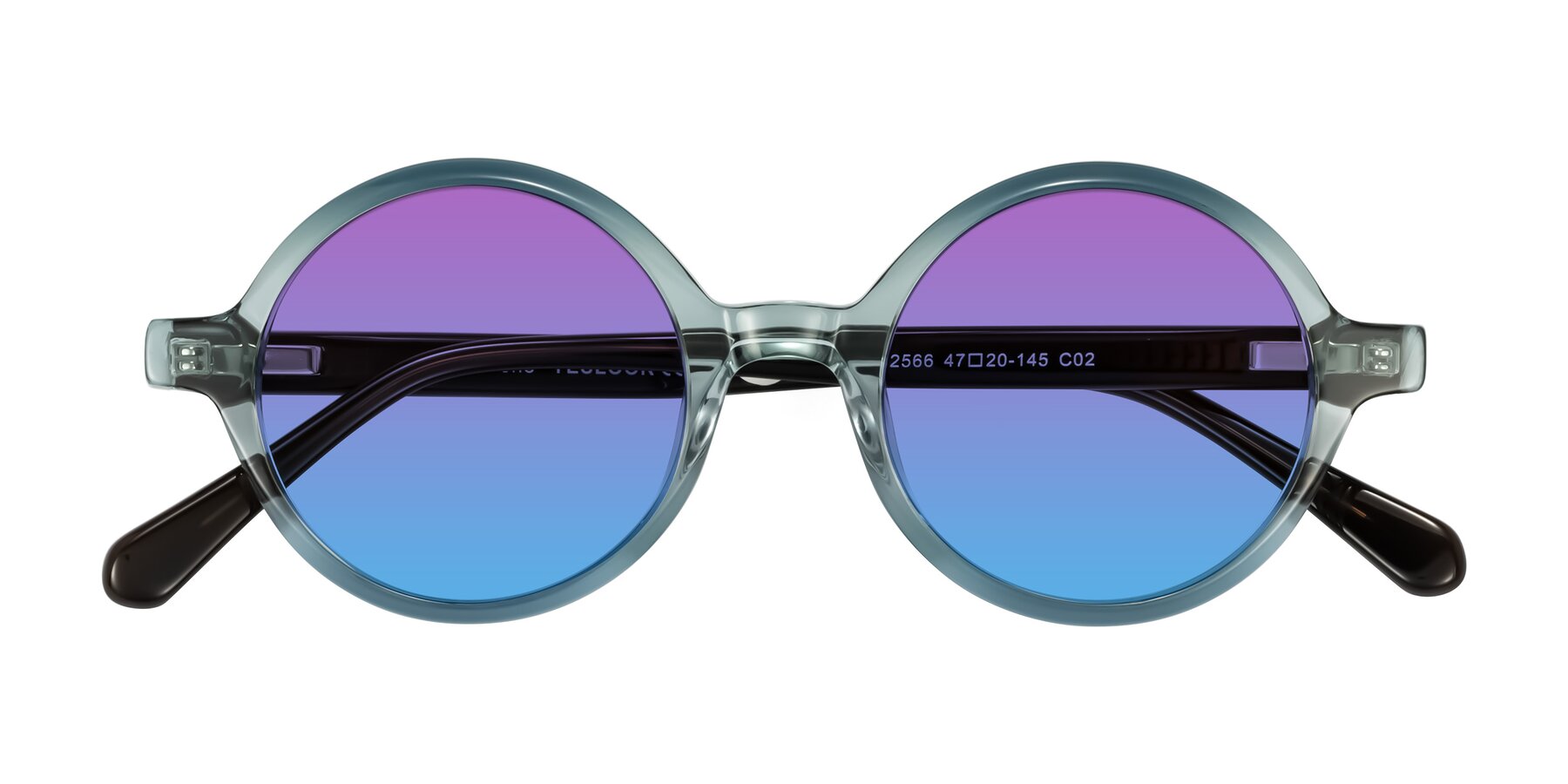 Folded Front of Serene in Faded Green with Purple / Blue Gradient Lenses