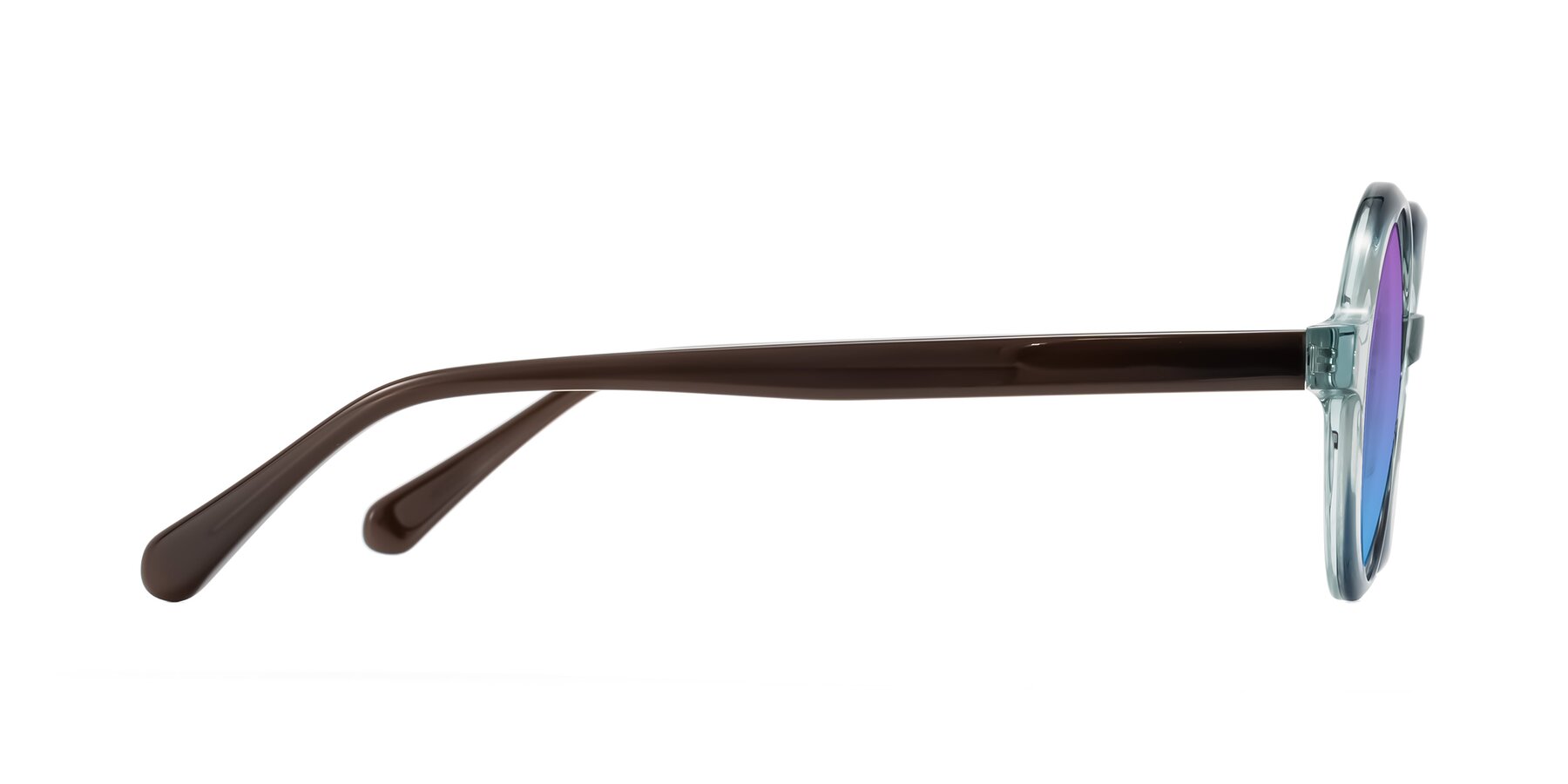 Side of Serene in Faded Green with Purple / Blue Gradient Lenses
