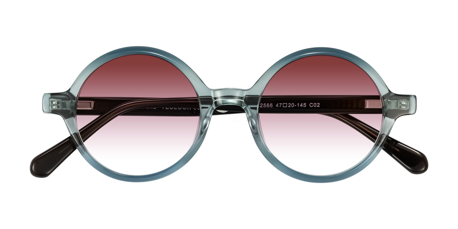 Folded Front of Serene in Faded Green with Garnet Gradient Lenses