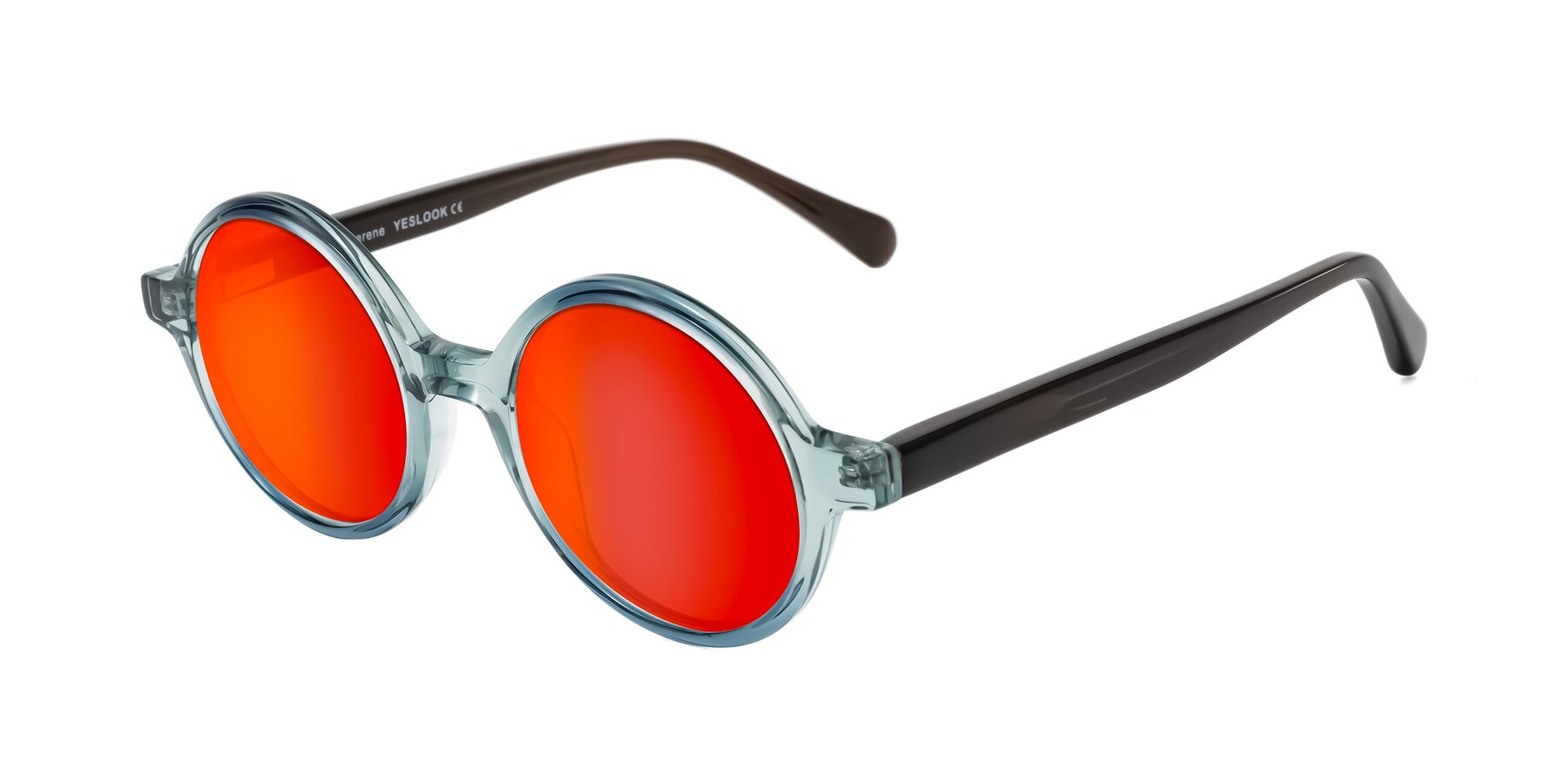 Angle of Serene in Faded Green with Red Gold Mirrored Lenses