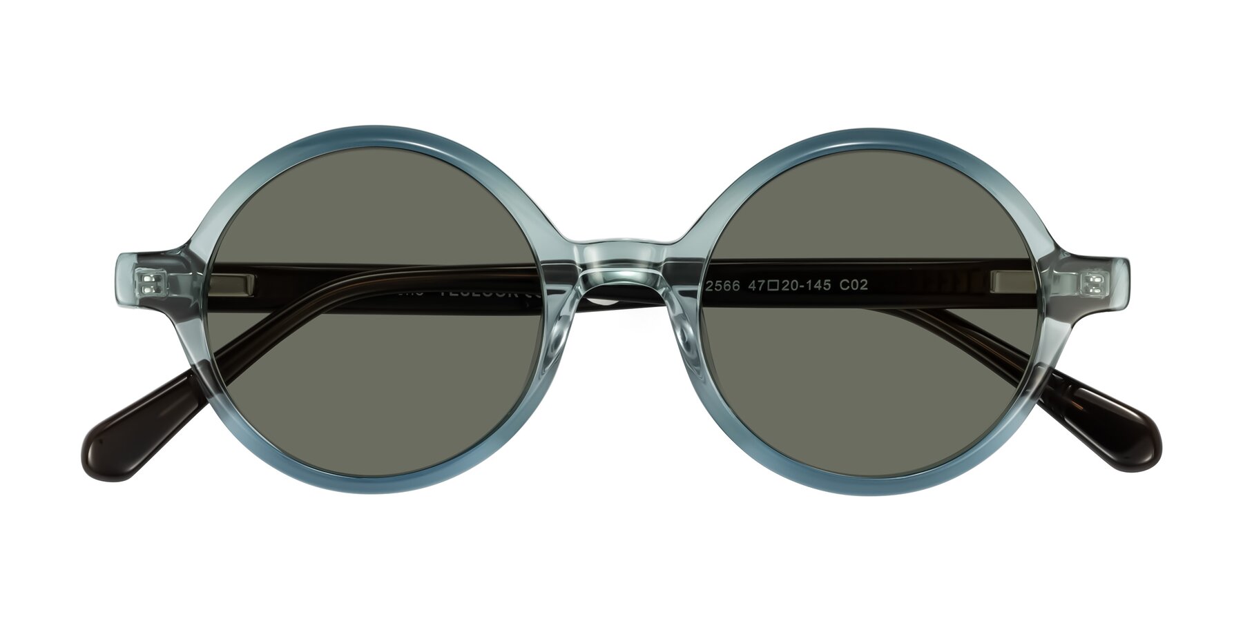Folded Front of Serene in Faded Green with Gray Polarized Lenses